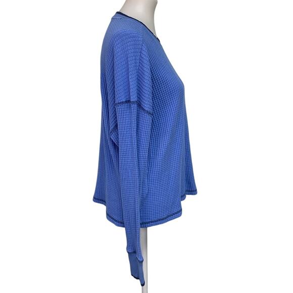 New Offline by Aerie Womens Small Cotton Blend Waffled Long Sleeve Crew Neck Top - Picture 3 of 7